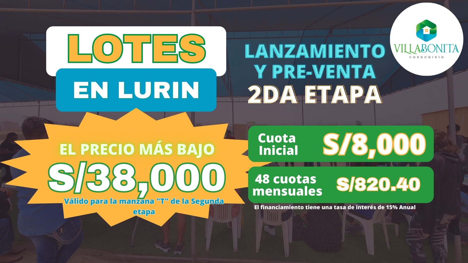 Portada de la web del Condominio Residencial Villa Bonita Lotes en Lurín
