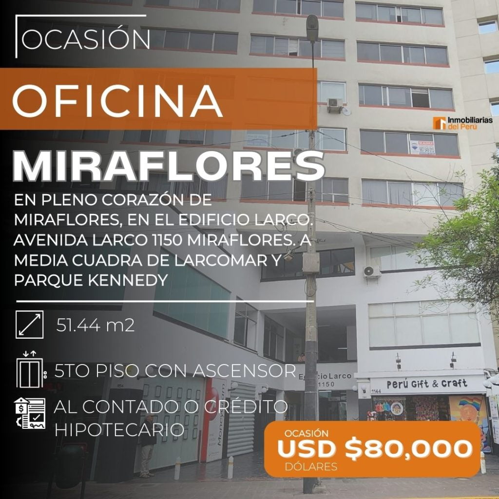 Portada edificio de oficina en MIRAFLORES